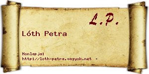 Lóth Petra névjegykártya